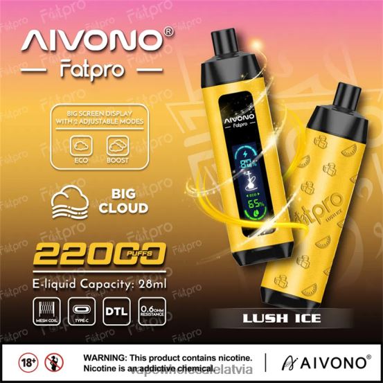 Elektroniskā Cigarete Salt - Aivono Fatpro 22000 sulīgs ledus VZTB63