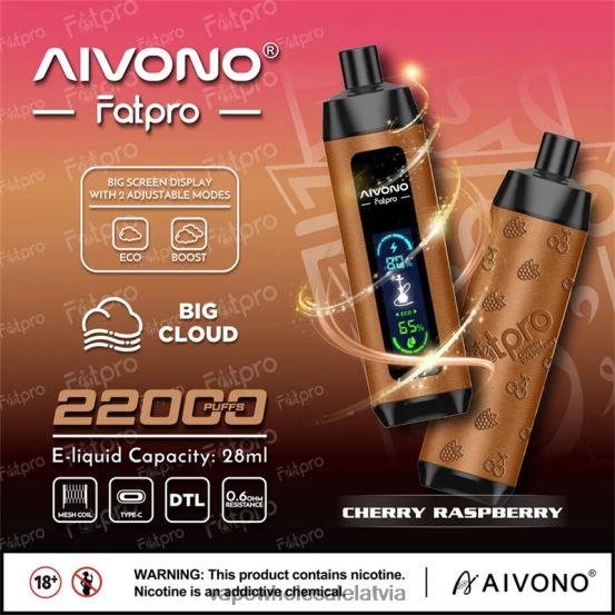 Elektroniska Cigarete Riga - Aivono Fatpro 22000 ķiršu avenes VZTB64