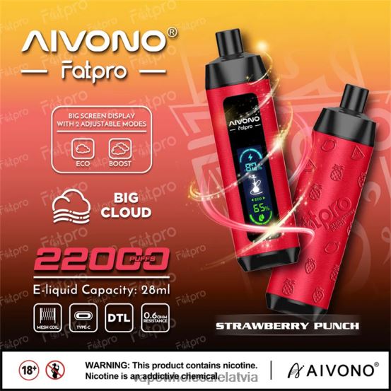 Vape Wholesale Supplies - Aivono Fatpro 22000 zemeņu puns VZTB68