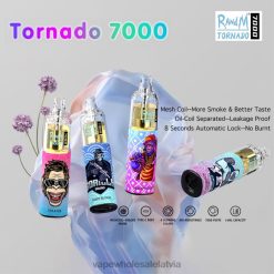 elektroniskā cigarete cena 266621 vienreizējās lietošanas RandM Tornado 7000 5%