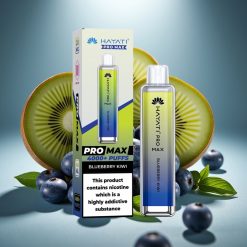 Hayati Pro Max 4000 Puffs Disposable Vape Zilā Aveņu-Kivi, 2ml tvertne, 1400mAh baterija