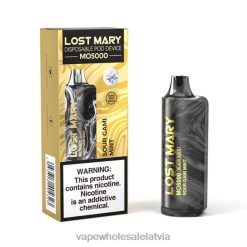 kiwi elektroniskā cigarete 26662346 skāba gami piparmētra LOST MARY MO5000 melnais zelts 10ml
