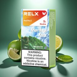 RELX Pod Pro 2 5% Mentola Xtra 1.9ml 600 pūtas 3 sprieguma režīmi