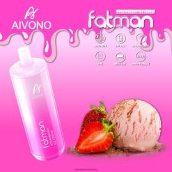 Vape Wholesale Supplies - Aivono FATMAN 6800 zemeņu saldējums VZTB621